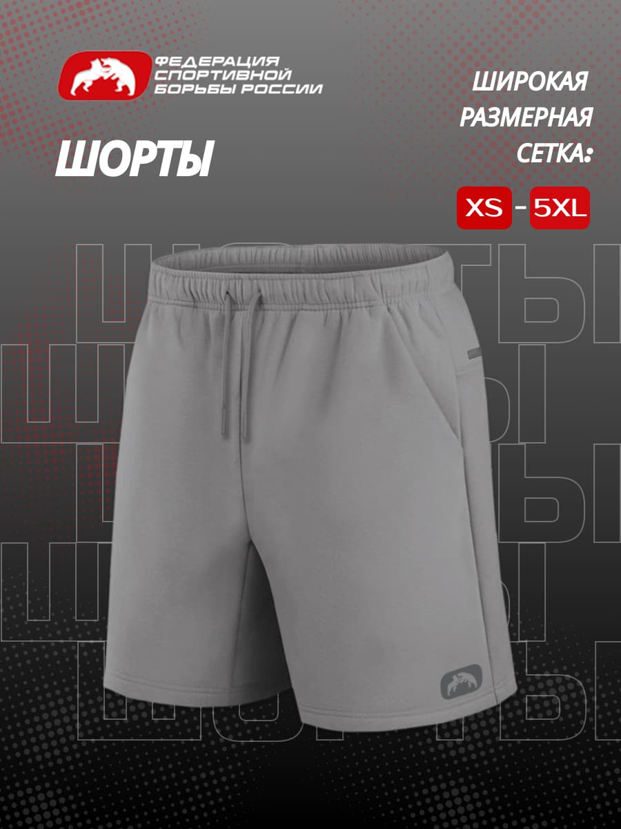 Шорты хлопок ФСБР, для мужчин, цвет серый